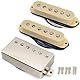 Musiclily Pro ST-60SE Alnico 5 Staggered Single Coil Tonabnehmer und Abgedeckter Humbucker HSS Hals Mitte Steg Pickup Set für Strat Style E-Gitarre, Creme