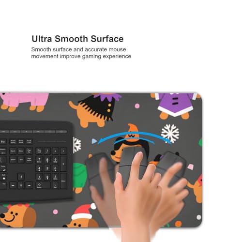 Tapis de souris teckel XXL de 90x40 cm pour bureau et clavier - 4