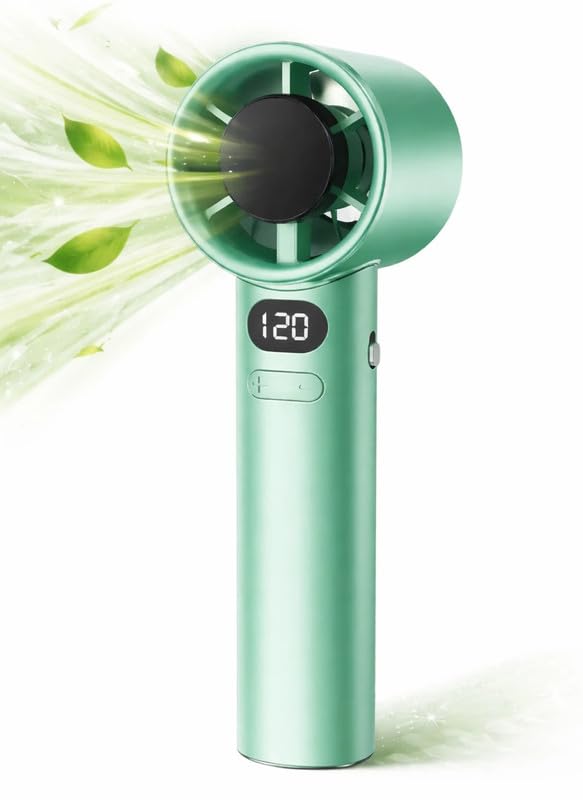 120 Pro Portable Handheld Fan With 5 Speed Modes LED Display Mini Fan UZONE-CoolBreeze-X1 Pro USB Fan (SEA GREEN)-image-49