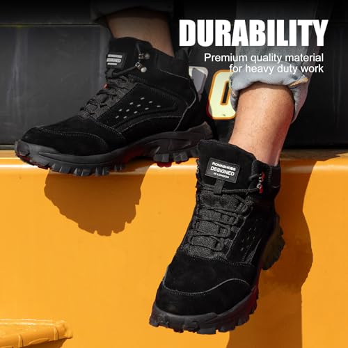Image of Steel Toe Boots for Men Women Comfortable Lightweight Work Boots for Men Industrial Construction Boot Non Slip Work Shoes