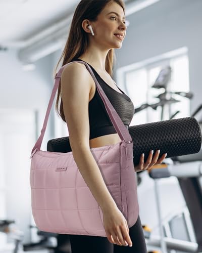 Reebok Womens Crossbody Bag - Oversized Quilted Puffer Tote Bag for Women, Large Shoulder Purse for Gym Travel & Everyday Use2