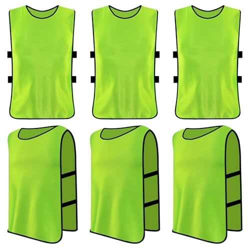 Lot de 6 Chasubles D'entraînement Sport Enfants, Chasuble Enfant Football, Gilet D'Entraînement Professionnel de Football, Training Gilets pour Pratique...