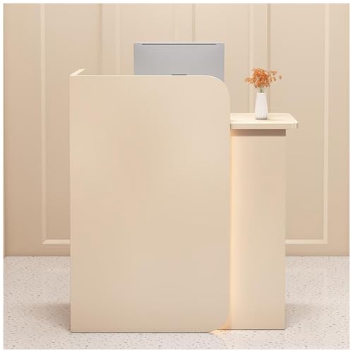 Moderno escritorio de madera para recepción, mostrador simple de caja registradora para oficina, tienda o clínica, 6 pies x 1 pie x 3.3 pies, diseño perfecto para usar