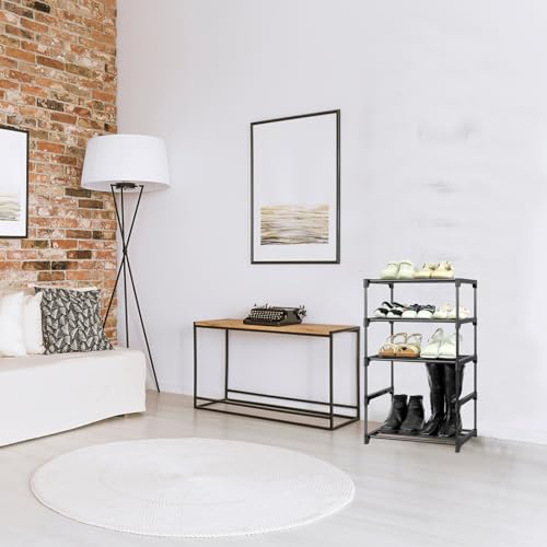 3-Tier Small Shoe Racks, Narrow Shoe Rack for 6-8 Pairs Shoe Storage,Kids Shoe Racks for Small Place,Lightweight Stackable Shoe Shelf Organizer for Closet,Black - Image 3