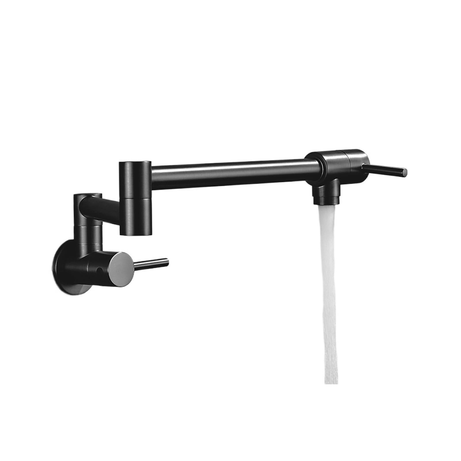 ZQFHSX Rotated Kitchen Sink Faucet Cold Water Tap Brass Basin Swivel Faucets Wall Mounted DIY Renovation(Black D)