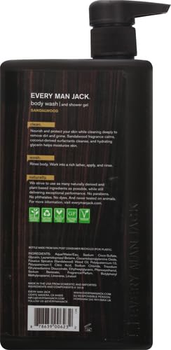 Every Man Jack Body Wash, Sandalwood 33.8-ounce Moisturizing - Image 3