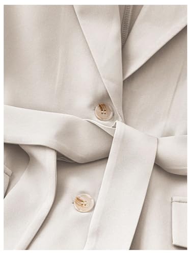 GORGLITTER Women's Sleeveless Long Sweater Vest Casual Fall Fitted Collared Belt Knit Blazer Vests Jacket Dressy Trendy4