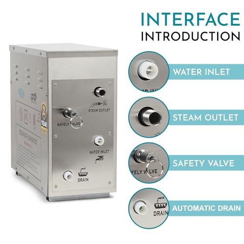 Image of Beta Series 6kW Steam Generator | Stainless Steel | Auto Drain, Timer & Temp | Aroma Outlet | Digital Control Panel