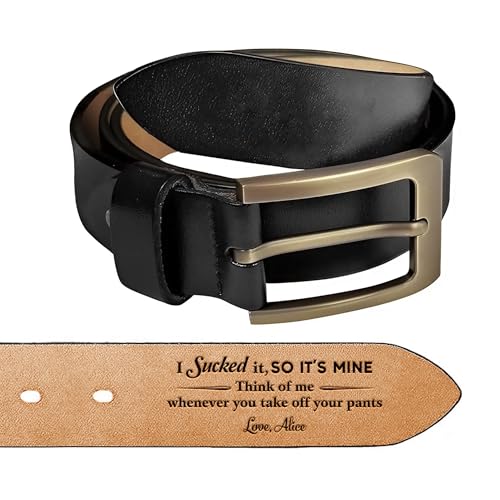 I Sucked It So It’s Mine Belt – Personalized Belts For Men, Engraved Leather Belt For Husband, Boyfriend, Husband Belt From Wife, Custom Name Belt For Valentine, Anniversary, Birthday