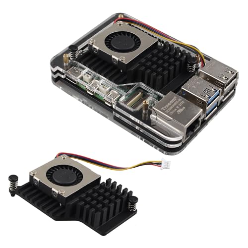 Ventilador activo en carcasa acrílica ZDE para Raspberry Pi 5 de 8GB
