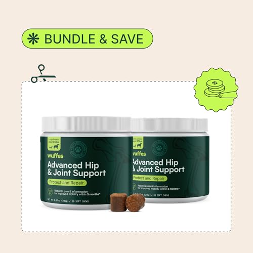 image for Wuffes Chewable Dog Hip & Joint Supplement - Glucosamine & Chondroitin