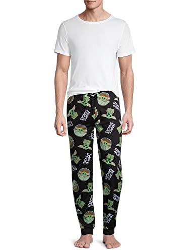 Mandalorian The Child Men's Sleep Jogger Pant with Functional Pockets (Large) Black - Main Image