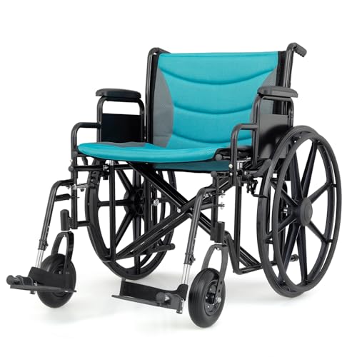 Magshion Extra-Wide Bariatric Wheelchair – 500 lb Capacity, 24” Seat,