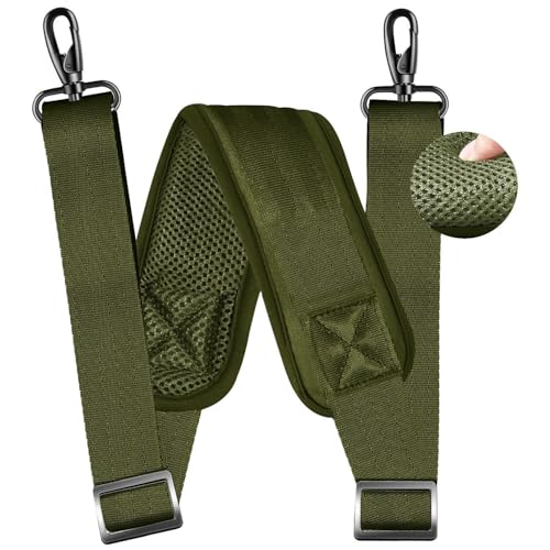 Image of ZINZ 79 inch Shoulder Strap, Extra-thick Fixed Cushion Pad and Dual Clasps Universal Replacement Strap with Metal Swivel Hooks for Laptop Bags, Luggage Bags, Camera, Crossbody(Army Green)