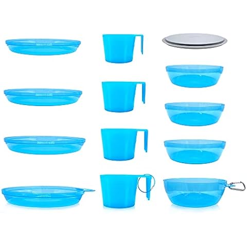 Sun Company Zero Kit - stapelbares Nesting Mess Kit für 4 Personen mit Silikongurt Cover