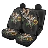 Suobstales Giraffe Car Seat Covers for Women Full Set Carseat Protectors for Auto Truck Van SUV Front and Back Seat Cover Stretchy Fabric Split Bench Seat Covers All Weather