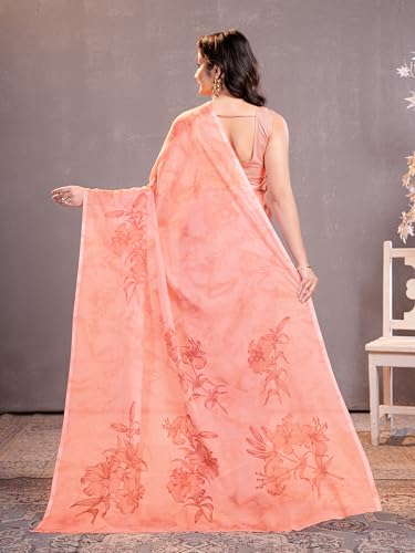 Image of Garden Vareli Floral Print Chiffon Saree
