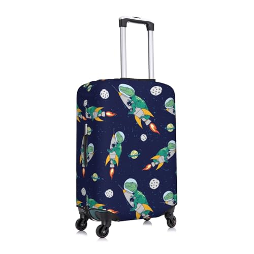 Astronaut Dinosaur and Space Print Luggage Cover Washable Elasticated Suitcase Covers TSA Approved Stylish Dust and Scratch Resistant Case Protector for Kids and Adults3