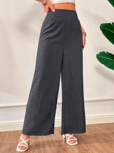 Image of Vogaan Trousers for Women | Women's Loose Fit Trousers | Women's High-Waisted Wide Leg Pant | Women Trousers Pants | Korean Trousers for Holiday