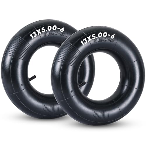 weyleity 2 Pack 13x5.00-6 Inner Tube | Heavy Duty Replacement Tire Tubes with TR13 Straight Valve Stem for Go Karts ATVs Exact Replacement Razor Dirt Quad (Versions 1-18) (13x5.00-6 TR13)