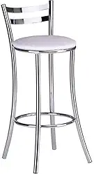 Banqueta Alta em Aço com Encosto Unimóvel Cromado