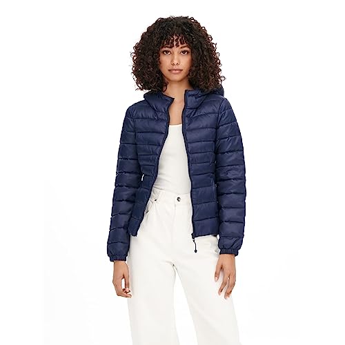 ONLY ONLTAHOE OTW NOOS - Chaqueta con capucha para mujer, color azul marino, talla L