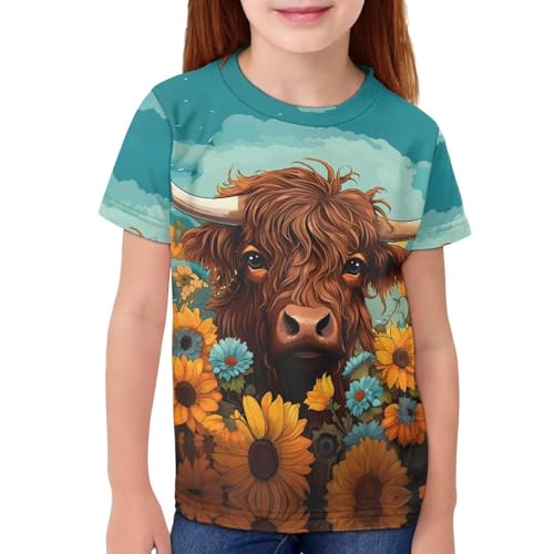 Image of JEOCODY Boys Girls Graphic Tees Funny 3D Printed Short Sleeve T-Shirts 3-16T