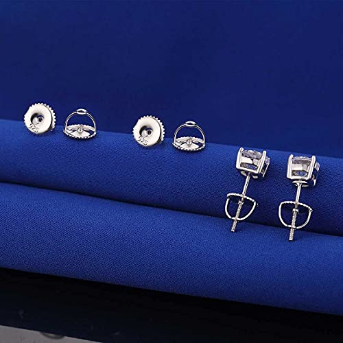 2 Pairs14K Gold Plated Screw Earring Backs 925 Sterling Silver Screw On Earring Backs For Studs,Hypoallergenic Screw Backs For Earrings Fit Threaded Post 0.032'' #TOP1
