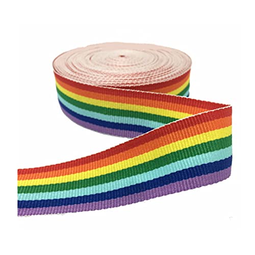 Nastro Arcobaleno Double Face In Poliestere – 10 Metri X 40 Mm, Multicolore, Per Regali E Decorazioni Fai Da Te - 3