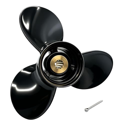 Hélice hors-bord 9 1/4 compatible Suzuki DF15A DT9.9 en aluminium pour moteur de bateau