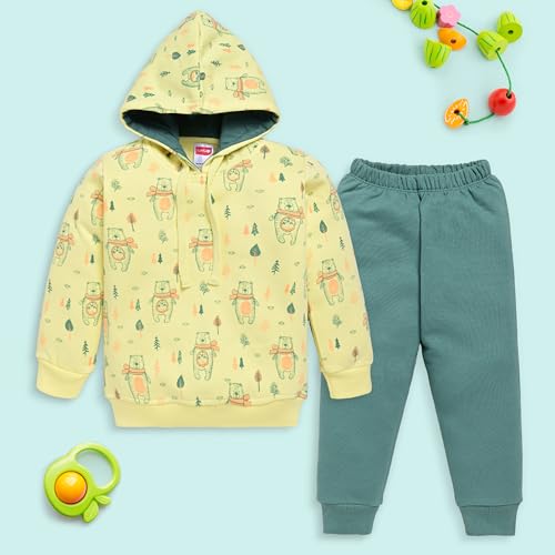 Image of LuvLap Baby Boys Full Sleeve Boys Hooded Sweatshirt & Pyjama Set