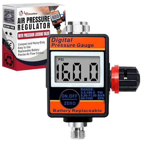 LE LEMATEC Digital Air Pressure Regulator 1/4 NPT 160 PSI