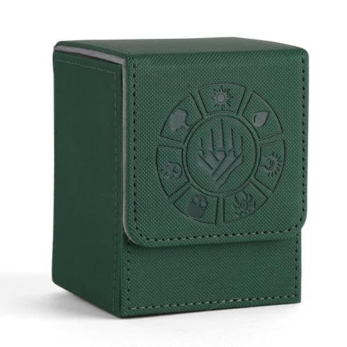Arkeiliy MTG Deck Box with 50 Card Sleeves, Green