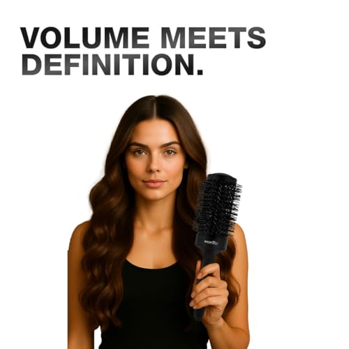 Image of Ikonic Professional Thermal Round Brush with Ionic Technology, Anti Frizz Styling, Straightening, Curling, Volumizing & Waves for Women & Men, Adds Shine, All Hair Types, Salon & Personal Use -TRB 53