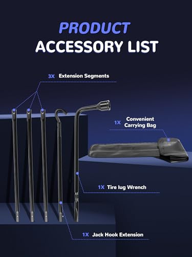 Image of Spare Tire Tool Kit with Spare Tire Jack Handle and Wheel Lug Wrench Compatible with 2003-2021 Ram 1500 2019 Ram 1500 Classic 2020-2021 Gladiator Spare Tire Removal Tool Kit