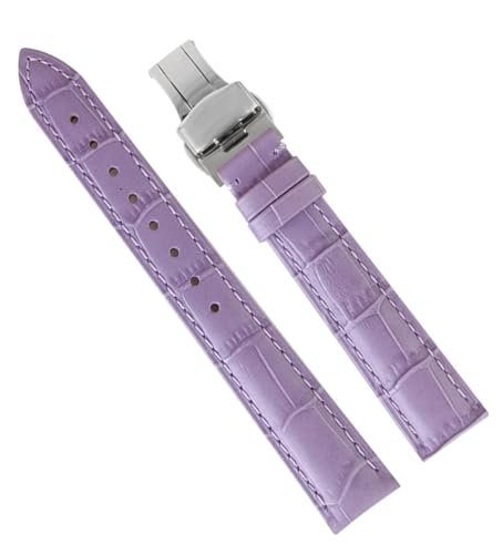 Bracelet montre cuir violet 18mm élégant pour montres de luxe Omega et Tissot Lady