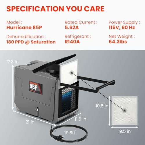 Image of Abestorm 180 PPD Commercial Dehumidifier with Pump CrawlSpace Dehumidifiers