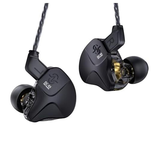 CCZ DC03 in Ear Monitor Headphones, Deep Bass Sound Wired Earbuds IEM Earphones, 1DD HiFi in Ear Headphones Noise Cancelling Ear buds, IEMs for Gaming Musician Singer Stage Calling(Black, without Mic)
