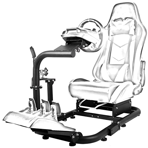Dardoo Rundrohr-Rennradständer passend für Thrustmaster T80 T150 T300RS T500RS TX Fanatec Logitech G25 G27 G29 G920 G923 Gaming Simulator Radständer für PC PS4 Xbox ohne Rad, Schalthebel und Pedale Cover