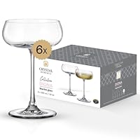 Crystal Bohemia Cocktailgläser - 6er Set, je 300 ml, spülmaschinenfest, kratzfest & langlebig - Luxuriöse Gläser aus Kristallglas - Ideal für Cocktails, Longdrinks & stilvolle Anlässe