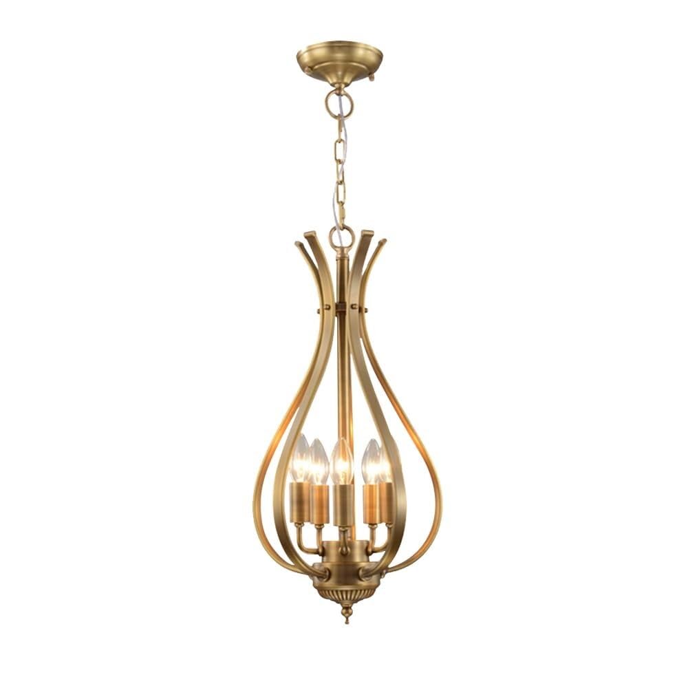 FZQSXAZU Pendant Light Ceiling Shade Vintage Chandelier Farmhouse Lamp for Dining Room Foyer Living Kitchen Island Bedroom Industrial Brass Hanging Lamps - Socket(B)