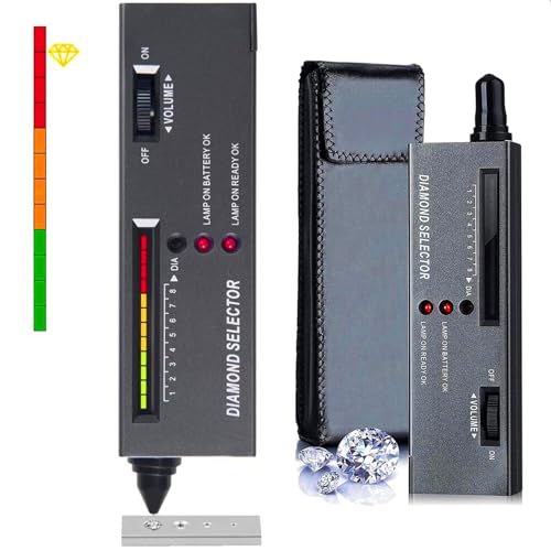 Diamond Tester High Accuracy Diamond Tester Pen Environmental Protection 9V Battery Professional Diamond Selector for Jeweler Novice and Expert Thermal Conductivity Meter (Diamond Tester)