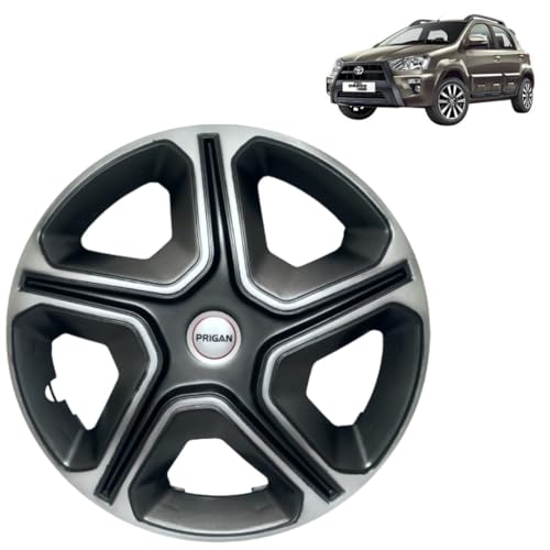 Image of Prigan Etios Cross Grey Silver Wheel Cover 15 inch for Etios Cross(Set of 4 Pcs) (Press Fitting) Model Name- Nexon Grey Silver 15