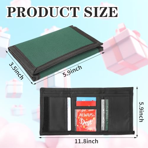 Aliceset 24 Pcs Kids Wallets Bulk Trifold Nylon Wallets for Men with Sticker Kids Canvas Purse for Boys Girls Children Bulk Gifts for Sports Birthday Gift(Classic Colors)2