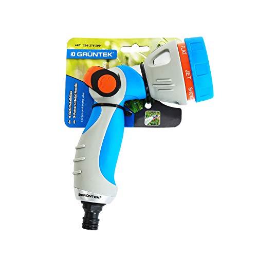 GRÜNTEK Metalen tuinsproeier met 7 sproeiers, multifunctionele handdouche, tuinspuitpistool met traploos instelbare… - Afbeelding 8