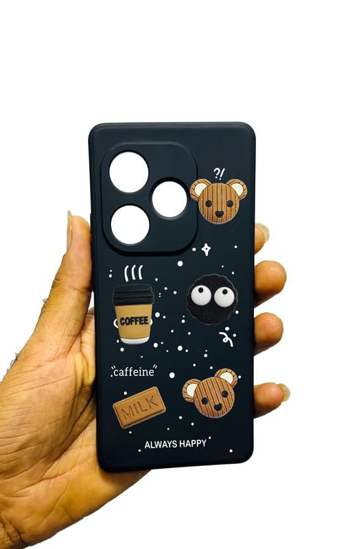 Back Case Cover Compatible for Realme GT 6 | Cute Fun Cartoon 3D Ball | Coffee Silicone Case | Camera Protection | Body Protection | Shock Proof | Color Black Back Case Cover Compatible for Realme GT 6 | Cute Fun Cartoon 3D Ball | Coffee Silicone Case | Camera Protection | Body Protection | Shock Proof | Color Black