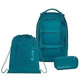 Satch Pack Schulrucksack Set 3tlg. inkl. Schlamperbox und Sportbeutel (Deep Petrol)