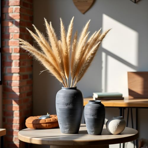 NEBRYX Ceramic Vase Set of 4 – Multicolor Rustic Farmhouse