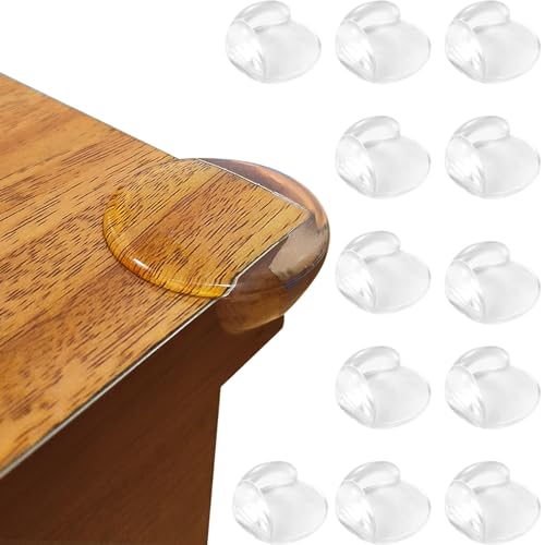 Image of Table Corner Protectors for Baby (12 Pack) - Clear Furniture Edge Corner Guards are Used to Cover Sharp Furniture and Table Edges to Protect You and Your Baby
