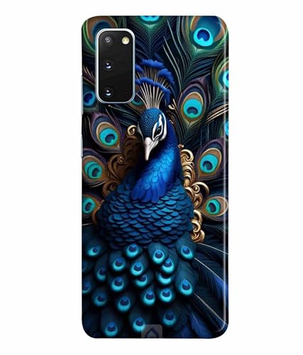 Image of Printed Hard Back Case Cover & Compatible for Samsung Galaxy S20 | Peacock Vector Art (Multicolor) - D1206